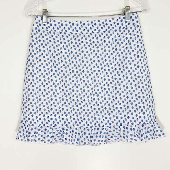 Hadleigh’s Cotton Blue Strawberry Print Mini Skirt Size 6